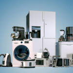 3d render of home appliances collection set